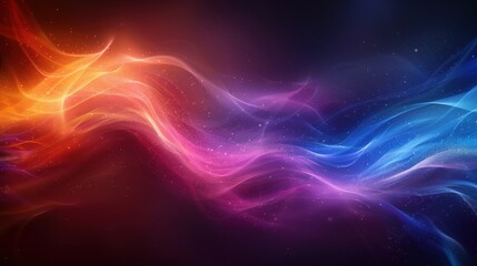 Poster - Colorful abstract waves flowing through space at night with vibrant hues and smooth gradients creating a mesmerizing visual experience