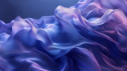 Poster - Colorful flowing fabric creating soft waves under gentle lighting in a serene artistic display