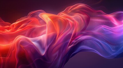 Poster - Colorful waves of abstract fabric flowing gracefully in a vibrant display of hues during a stunning artistic composition