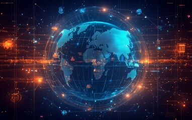 Leinwandbilder - Stunning global business network illustration