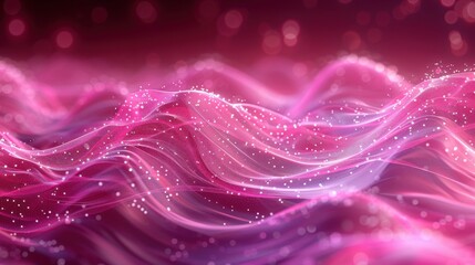 Poster - Swirling pink and purple waves with sparkling accents create a vibrant cosmic atmosphere during a serene nighttime setting