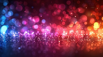Poster - colorful bokeh lights create a vibrant background with shimmering effects during an evening celebrat