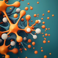 Poster - Mesmerizing Molecular Geometry A Captivating Organic Structure in Vibrant Chromatic Harmony  This striking image showcases a futuristic