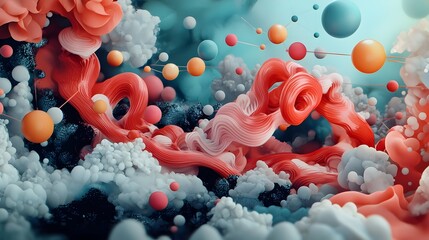 Poster - Molecular Wonderland A Captivating of the Hidden Beauty in the Atomic Realm  Vibrant colors intricate patterns