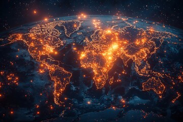 Poster - Enhancing global business infrastructure through illuminated networking strategies worldwide webinar digital landscape professional insight connectivity concept