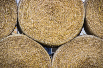 bales of hay or straw. background or wallpaper texture