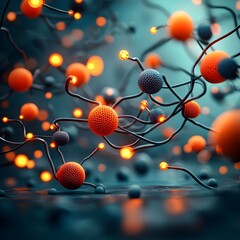 Poster - Mesmerizing Micro Symphony A captivating of the hidden beauty within the natural world showcasing delicate molecular structures intricate geometric patterns