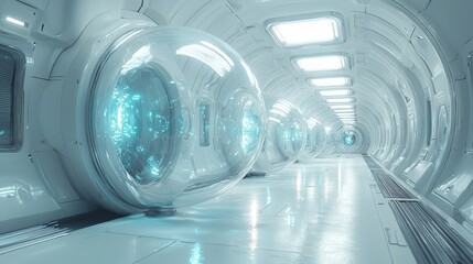 Poster - Visualizing healthcare innovation floating spheres in a futuristic environment for enhanced patient engagement