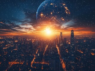 Poster - Exploring international business communications a night view of earth from above