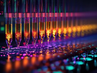 Poster - Exploring modern medical research techniques in dynamic laboratory settings with depth of field