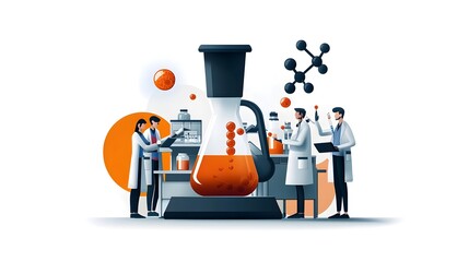 Poster - Diverse team of biotech researchers from various backgrounds working together in a modern