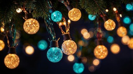 Wall Mural - Christmas Lights Background