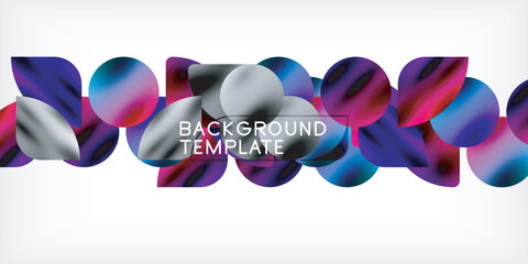 Poster - Color geometric shapes background shadow circles