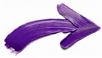 Poster - Dynamic visual element created by purple paint forming an arrow pointing to the right on a white background