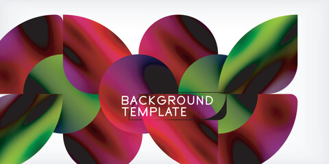 Aufkleber - Color geometric shapes background shadow circles