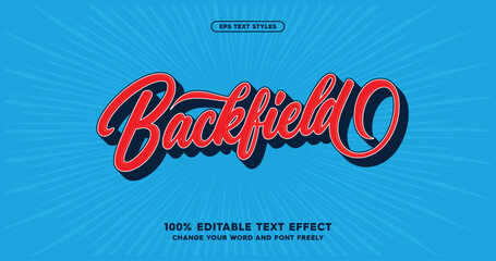 Aufkleber - Backfield: A dynamic baseball-inspired text effect that brings style and energy to designs. Fully editable for a sporty aesthetic. American baseball clubs