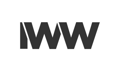 Poster - IWW logo design template with strong and modern bold text. Initial based vector logotype featuring simple and minimal typography. Trendy company identity.
