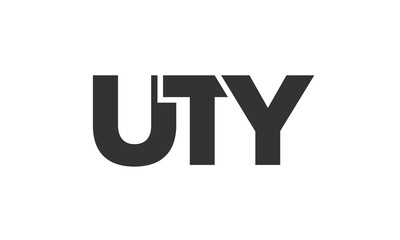 Poster - UTY logo design template with strong and modern bold text. Initial based vector logotype featuring simple and minimal typography. Trendy company identity.