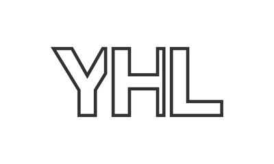 Poster - YHL logo design template with strong and modern bold text. Initial based vector logotype featuring simple and minimal typography. Trendy company identity.