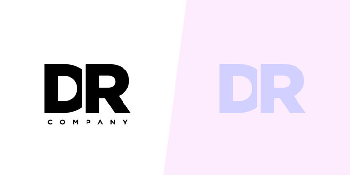 Letter D and R, DR logo design template. Minimal monogram initial based logotype.