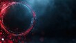 ©  Shomixer - A glowing ring formed by red and blue digital elements on a dark background, representing infinity and continuous motion, exuding a sense of mystery and curiosity.