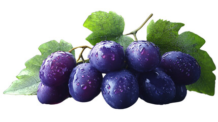 Aufkleber - 3D Fresh Purple Grapes with Water Droplets