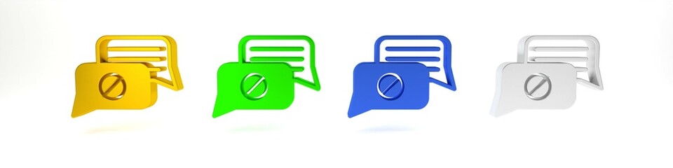 Poster - colorful speech bubble chat icon isolated on white background. message icon. communication or commen