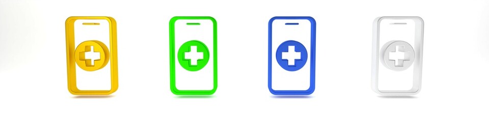 Poster - Colorful Phone repair service icon isolated on white background. Adjusting, service, setting, maintenance, repair, fixing. Minimalism concept. 3D render illustration