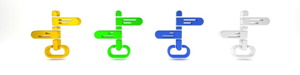 Poster - colorful road traffic sign. signpost icon isolated on white background. pointer symbol. isolated str