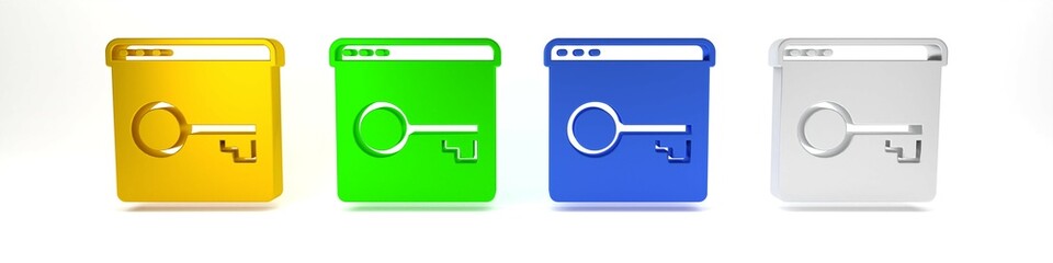 Poster - colorful secure your site with https, ssl icon isolated on white background. internet communication 