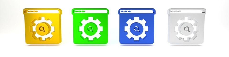 Poster - colorful browser setting icon isolated on white background. adjusting, service, maintenance, repair,