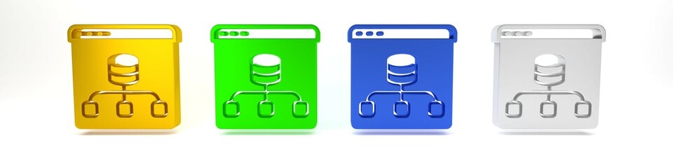 Poster - Colorful Server, Data, Web Hosting icon isolated on white background. Minimalism concept. 3D render illustration