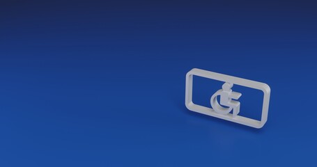 Poster - Isolated realistic white disabled road sign with shadow. Located on the right side of the scene. 3d illustration on transparent background