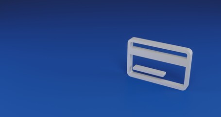Poster - Isolated realistic white credit card symbol with shadow. Located on the right side of the scene. 3d illustration on transparent background