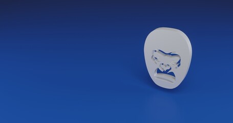 Poster - Isolated realistic white gorilla head with shadow. Located on the right side of the scene. 3d illustration on transparent background