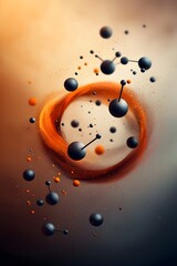 Poster - Captivating Ethereal Molecular Formation A mesmerizing digital depicting a shimmering orb of concentrated elemental force a captivating dance of atoms and energy