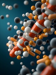Poster - Detailed 3D of Insulin Molecule Highlighting the Intricate Arrangement of Atoms Chemical Bonds and Molecular Level Structure  This Image Provides a Microscopic