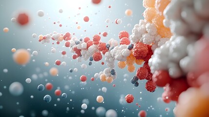 Poster - Captivating Molecular Landscape A Visually Stunning Journey Through the Micro Wonders of the Natural World Featuring Intricate Molecular Structures Shimmering Crystalline Formations