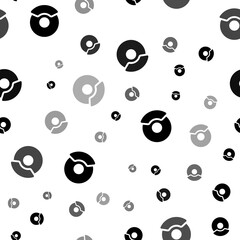 Poster - Seamless vector pattern with auto brakess, creating a creative monochrome background with rotated elements. Illustration on transparent background