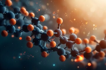 Aufkleber - Intricate and hypnotic visualization of a complex chemical compound s microscopic molecular architecture featuring an elegantly interlocked kaleidoscopic array of geometric shapes luminous energy