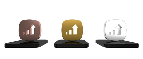 Poster - colorful financial growth increase icon isolated on white background. increasing revenue. minimalism