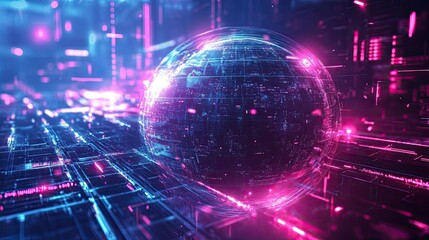 Poster - A Holographic Globe Suspended Above a Network of Digital Lines