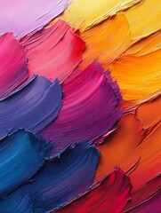 Poster - Vibrant Abstract Brush Strokes in Colorful Palette Perfect for Header Backgrounds, Art Projects, or Digital Designs
