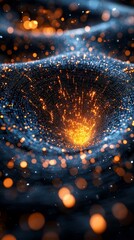 Poster - Visually Striking 3D Model of Data Points Spreading Across a Dynamic Space with Brilliant Lights and Textures Signifying Depth and Movement