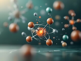 Aufkleber - Mesmerizing Molecular Masterpiece A Stunning Showcase of Atomic Arrangements and Fluid Molecular Interactions