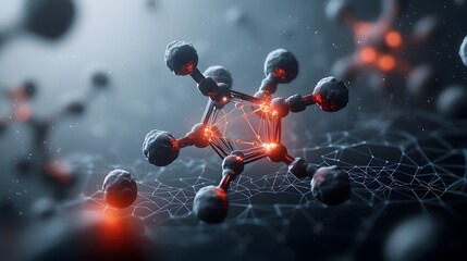 Poster - Captivating of glowing molecular bonds and intricate atomic structures showcasing the mesmerizing patterns tessellations