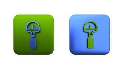 Poster - Colorful Shovel icon isolated on white background. Gardening tool. Tool for horticulture, agriculture, farming. Square button. 3D render illustration