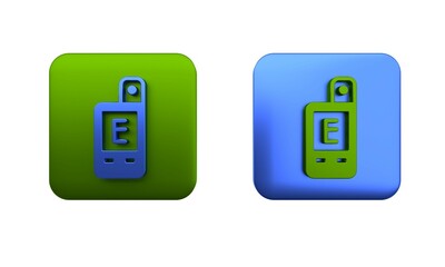 Poster - Colorful Light meter icon isolated on white background. Hand luxmeter. Exposure meter - a device for measuring the brightness. Square button. 3D render illustration