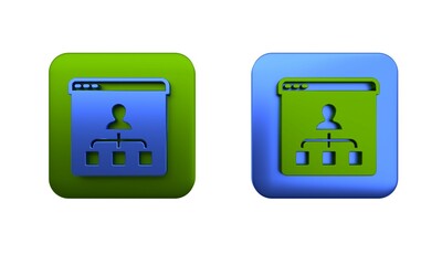 Aufkleber - colorful online education and graduation icon isolated on white background. online teacher on monito