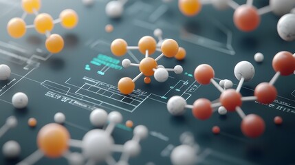 Poster - Captivating Molecular Masterclass A Visually Stunning Display of Intricate Atomic and Crystalline Structures Showcasing the Elegant Arrangements and Vibrant Colors of Advanced Scientific Research